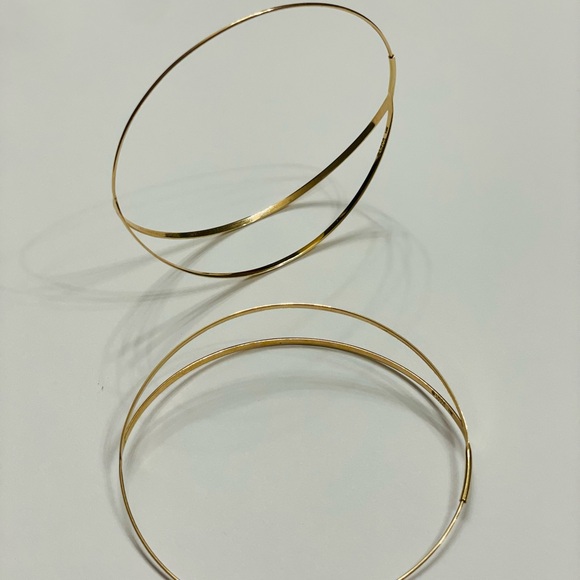 Lana Jewelry 14K yellow Gold Flirt Split hoops 3" long - Picture 9 of 16